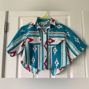 Vintage Banjo Cropped Western Shirt
